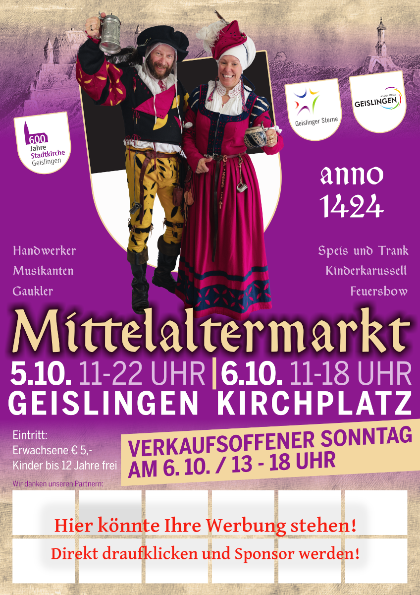 1. Mittelaltermarkt Geislingen 05. & 06.10.2024