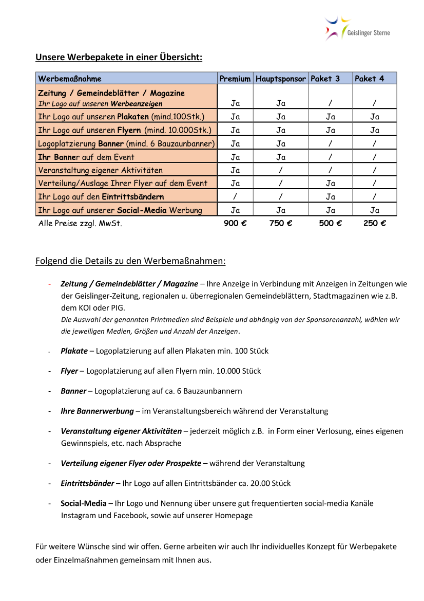 Werbe uSponsorenmappe Mittelaltermarkt 2024 Geislingen seite 3